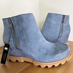 NWT SOREL Joan of Arctic III Women Waterproof Wedge Chelsea Blue Boot Size 10.5